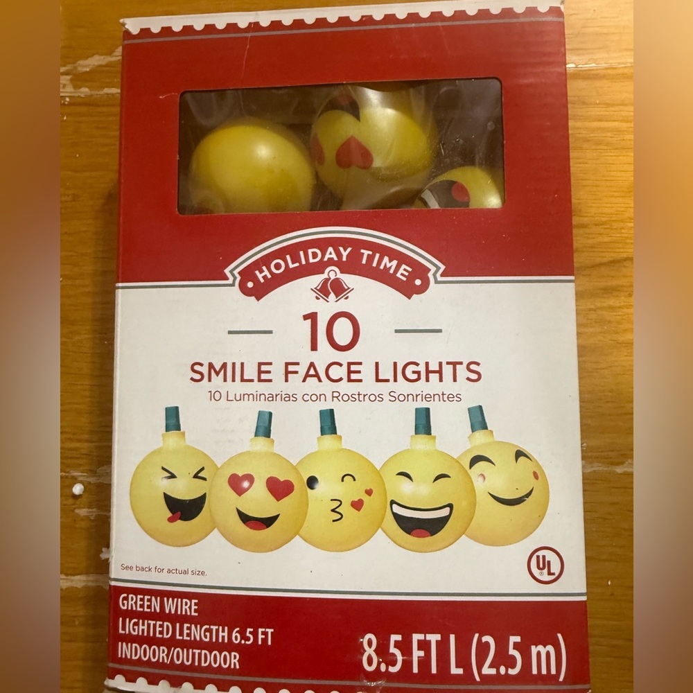 Holiday Time Yellow Emoji String Lights